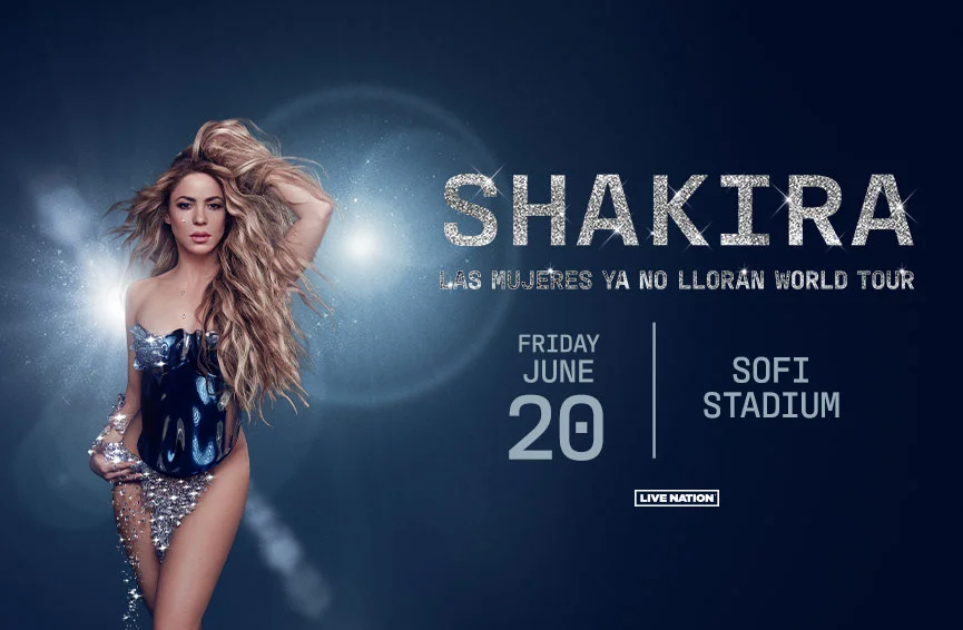 Shakira Las Mujeres Ya No Lloran World Tour June 20th, 2025.7:30pm @ Sofi Stadium $35.00***PLEASE WRITE YOUR HOTEL NAME AND SHUTTLE TIME IN NOTES SECTION***